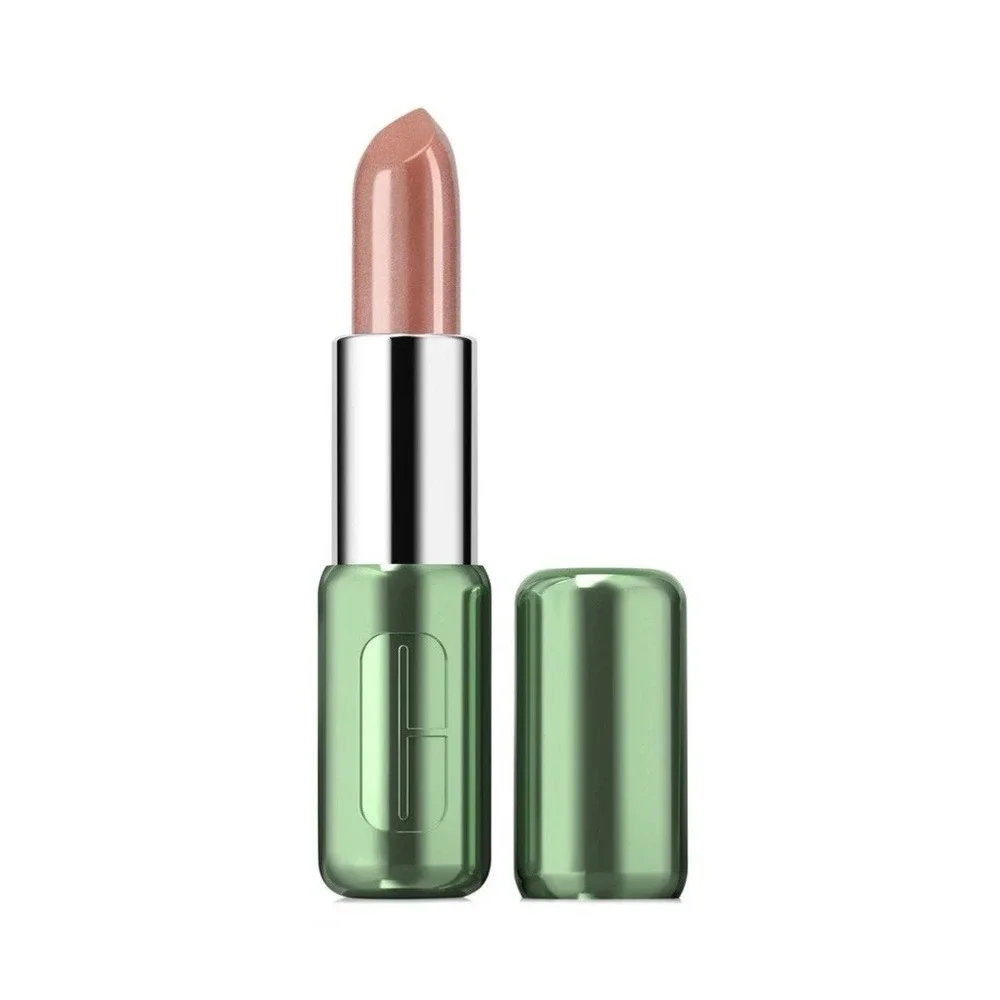 Clinique Pop Longwear Shine Lipstick in #02 Bare Pop Full Size new without Box